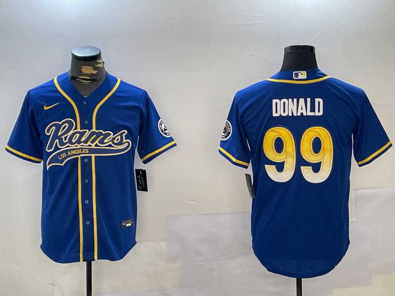 Men%27s Los Angeles Rams #99 Royal Cool Base Stitched Baseball Jerseys